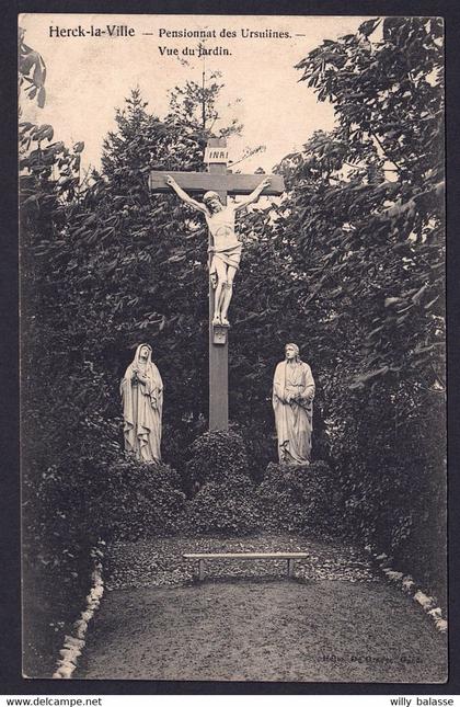 +++ CPA - HERCK LA VILLE - HERK DE STAD - Pensionnat des Ursulines - Vue du jardin  //