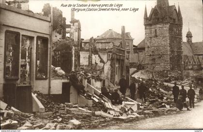CPA Rue de la station a Herve pres de Liege Miltiaria