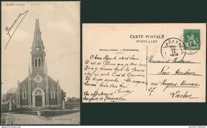 Carte postale - Glimes : l'église (J. Leberger)