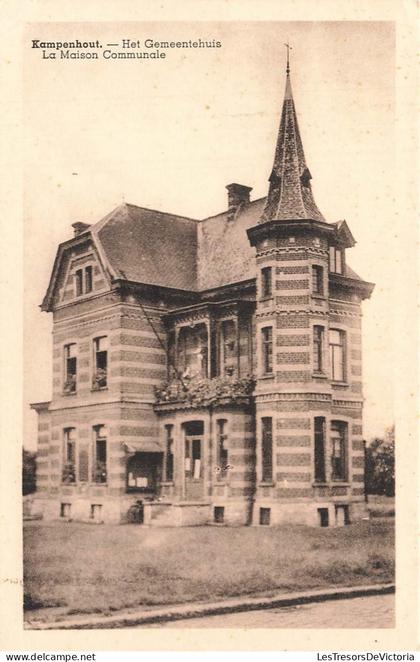 [-5%] BELGIQUE - Kampenhout - Het Gemeentehuis - Maison communale - façade - uitg Drukkerij Louis - Carte Postale Ancien
