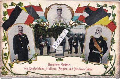 Grüsse aus Deutschland Holland Belgien und Neutral Gebiet  Kelmis - Moresnet    --  2 scans