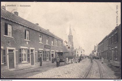 +++ CPA - LANAEKEN - LANAKEN - Statiestraat - Carte animée - Attelage  //