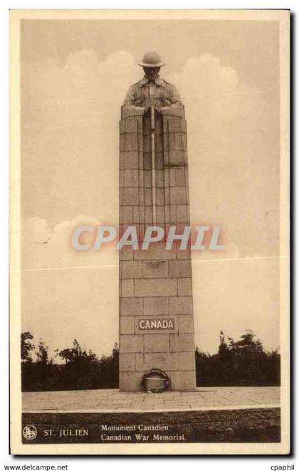 CPA Canada St Julien Monument Canadien Militaria