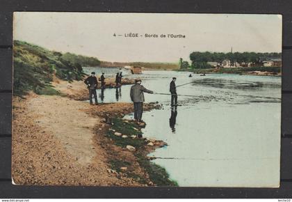 Angler am Ufer der Ourthe in Liege / Lüttich 1910  (p0008)