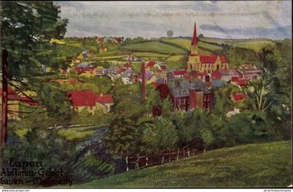 CPA Eupen Wallonien Lüttich, Malmedy, Panorama