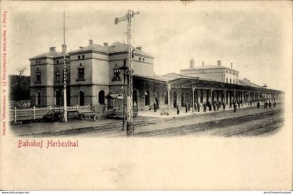 CPA Herbesthal Lontzen Wallonien Lüttich, Bahnhof