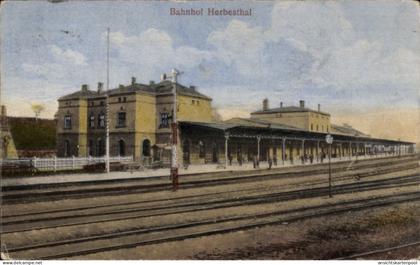 CPA Herbesthal Lontzen Wallonien Lüttich, Bahnhof