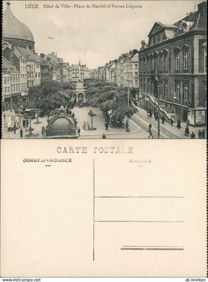 Lüttich  Lüttich (Liège) Hotel de Ville Place du Marché Perron Liégeois 1910
