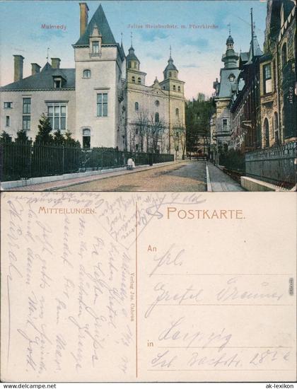 Malmedy Malmünd | Måmdey Julius Steinbacherstrasse Ansichtskarte b Eupen 1914