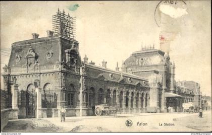 CPA Arlon Aarlen Wallonien Luxemburg, Bahnhof