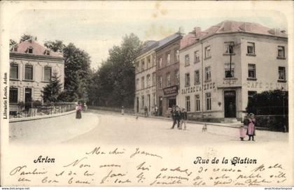 CPA Arlon Aarlen Wallonien Luxemburg, Rue de la Station