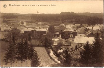 CPA Neufchâteau Wallonien Luxemburg, Der untere Teil der Stadt und das Faubourg de la Justice