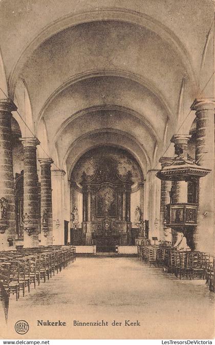 BELGIQUE - Nukerke - Binnenzicht - Kerk - Albert - Hoffmann - oblit 1934 - autel - religion - Carte postale ancienne