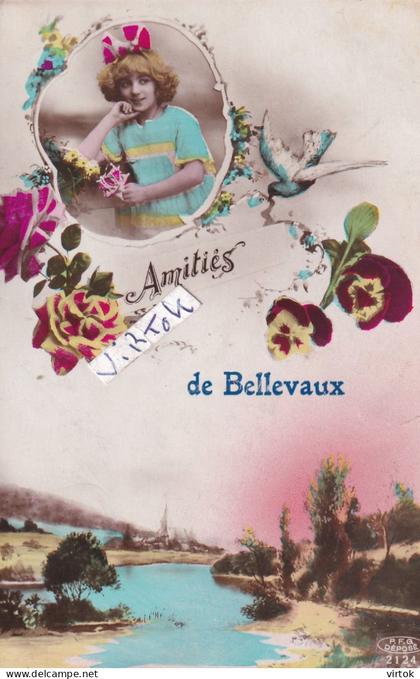 Bellevaux :  amitiés   (  ecrit avec timbre )