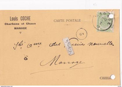 MANAGE :  Louis Coche :  charbons et chaux    1912    (  see scans )
