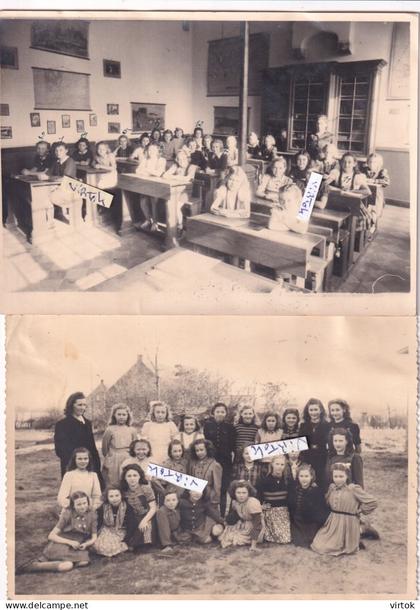 MOL :  2  oude foto's  -  SCHOOL  -  ( L. Campers-Segers )  per foto   18 x 13 cm