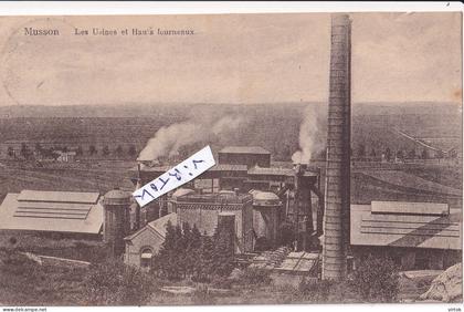 MUSSON - les usines et hauts fourneaux   (  ecrit  avec timbre )