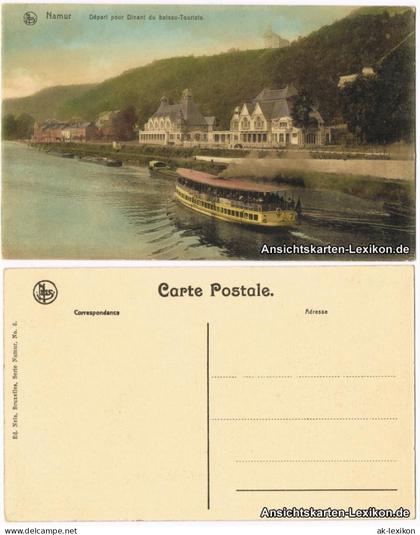 Namur Namen Depart pour Dinant du bateau Touriste - Ausflugschiff 1912