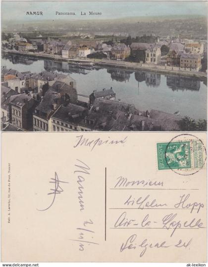 Postkaart Namur Namen Panorama mit Meuse 1913