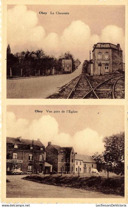 [-10%] BELGIQUE - Ohey - La chaussée - Vue prés de léglise - Carte postale ancienne