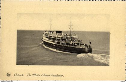 CPA Ostende La Malle Prince Baudouin Bateau