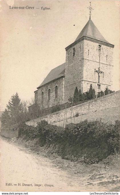 [-20%] BELGIQUE - Lens-sur-Geer - Église  - Carte Postale Ancienne