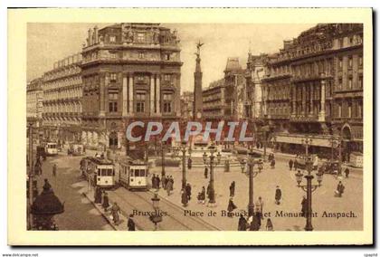 CPA Bruxelles Place de Brouckere et Monument Anspach