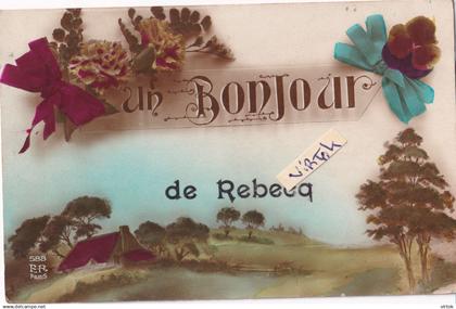 REBECQ - un bonjour   (  ecrit 1923 avec timbre )