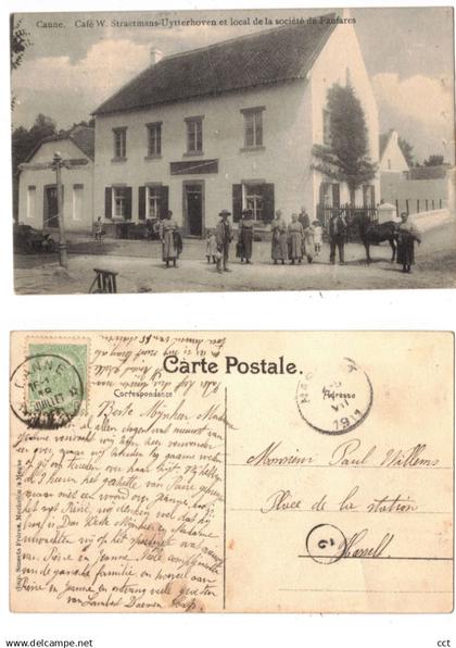 Canne Kanne  Riemst   Café W Straetmans-Uytterhoven et local de la société de Fanfares