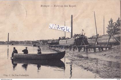 RUMST :  zicht op den rupel   1914  (  zie scan voor detail )   ??  scheepswerf  ??