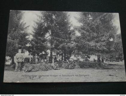 Deutsche Heldengräber am Schloss Mont Garni b. Saint-Ghislain , 1915 , Stempel !! Ansichtskarte ,  AK , CPA !!