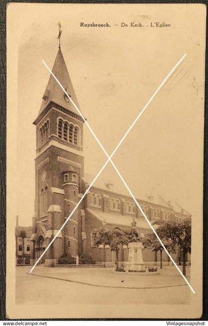 RUYSBROECK RUISBROEK Sint-Pieters-Leeuw de kerk l’Eglise CP PK  Édit Roosens Circulée
