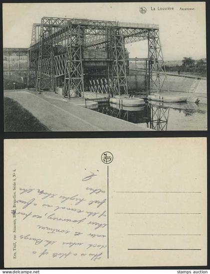 LA LOUVIERE - Ascenseur Elevator Lift 1919 Old Postcard