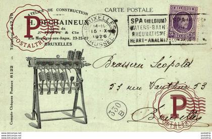 RARE    CARTE POSTALE ATELIERS DE CONSTRUCTION H. DECHAINEUX BRUXELLES    Carte publicitaire