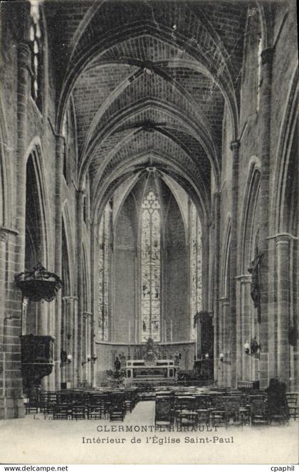 CPA CLERMONT L HARAULT Interieur de I'Eglise Saint Paul