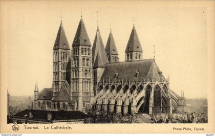 CPA Belgique Tournai La cathedrale