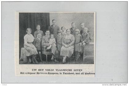 Turnhout :  Knipsel : het echtpaar Hermans-Kuppens met elk kinderen