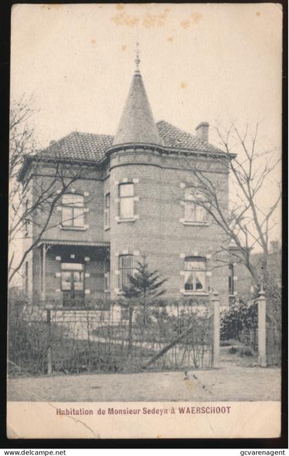 WAARSCHOOT    WAERSCHOOT.   HABITATION DE MONSIEUR SEDEYN   !!!!!! KREUK L.ONDERHOEK