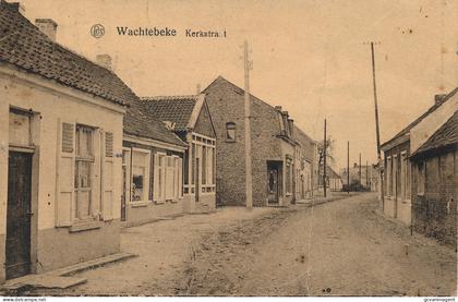 WACHTEBEKE  KERKSTRAAT   KAART GEKREUKT !!!!       2 AFBEELDINGEN