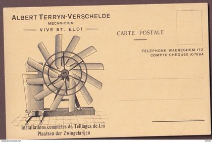 Sint-Eloois-Vijve : Albert Terryn -Verschelde : Mécanicien : complete installatie voor zijde- plaatsen der zwingelarijen