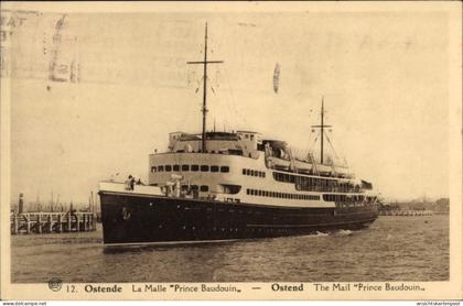 CPA Ostende Westflandern, La Malle Prince Baudouin, RMT, Regie voor Maritiem Transport