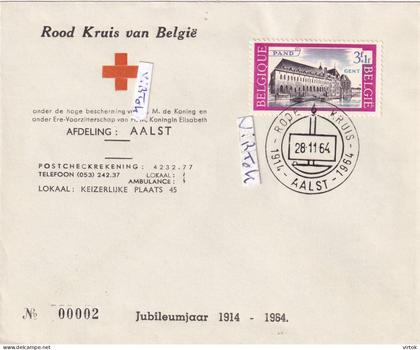 AALST :  envelop : ROOD KRUIS van België : afdeling AALST  1964
