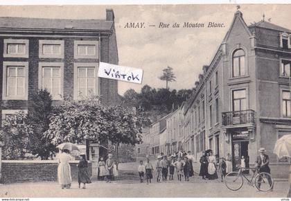 AMAY : rue du Mouton blanc   (  ecrit avec timbre )
