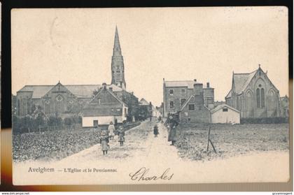 AVELGEM       L'EGLISE ET LE PENSIONNAT