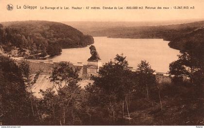 baelen - la gileppe - vue sur le barrage et le lac - belgique belgium