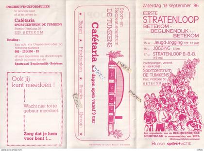 Betekom ( Begijnendijk ) :  eerste stratenloop 1986 -----    22 x 10 cm