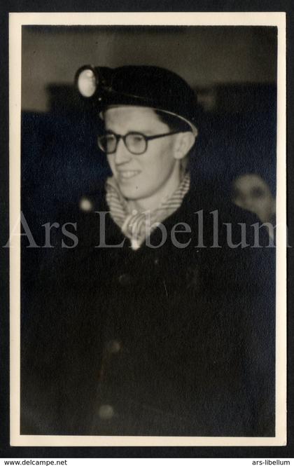 Photo postcard / ROYALTY / België / Belgique / prince Baudouin / prins Boudewijn / Steenkoolmijn van Beringen / 1950