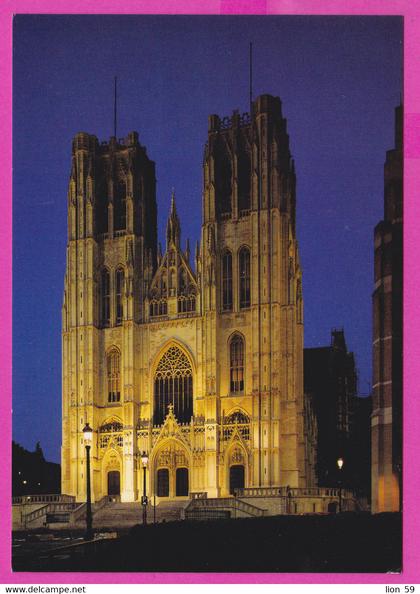 280829 / Belgium - Bruxelles Brussel Brussels - Night , St Michael and St Gudula Cathedral, PC Belgique Belgien Belgio