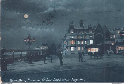 Brussel - Porte de Schaerbeek et rue Royale