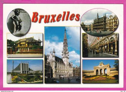 323884 / Belgium > Brussels Bruxelles Brussel - Manneken Pis King's House Chinese Pavilion Town Hall Centenary Palace